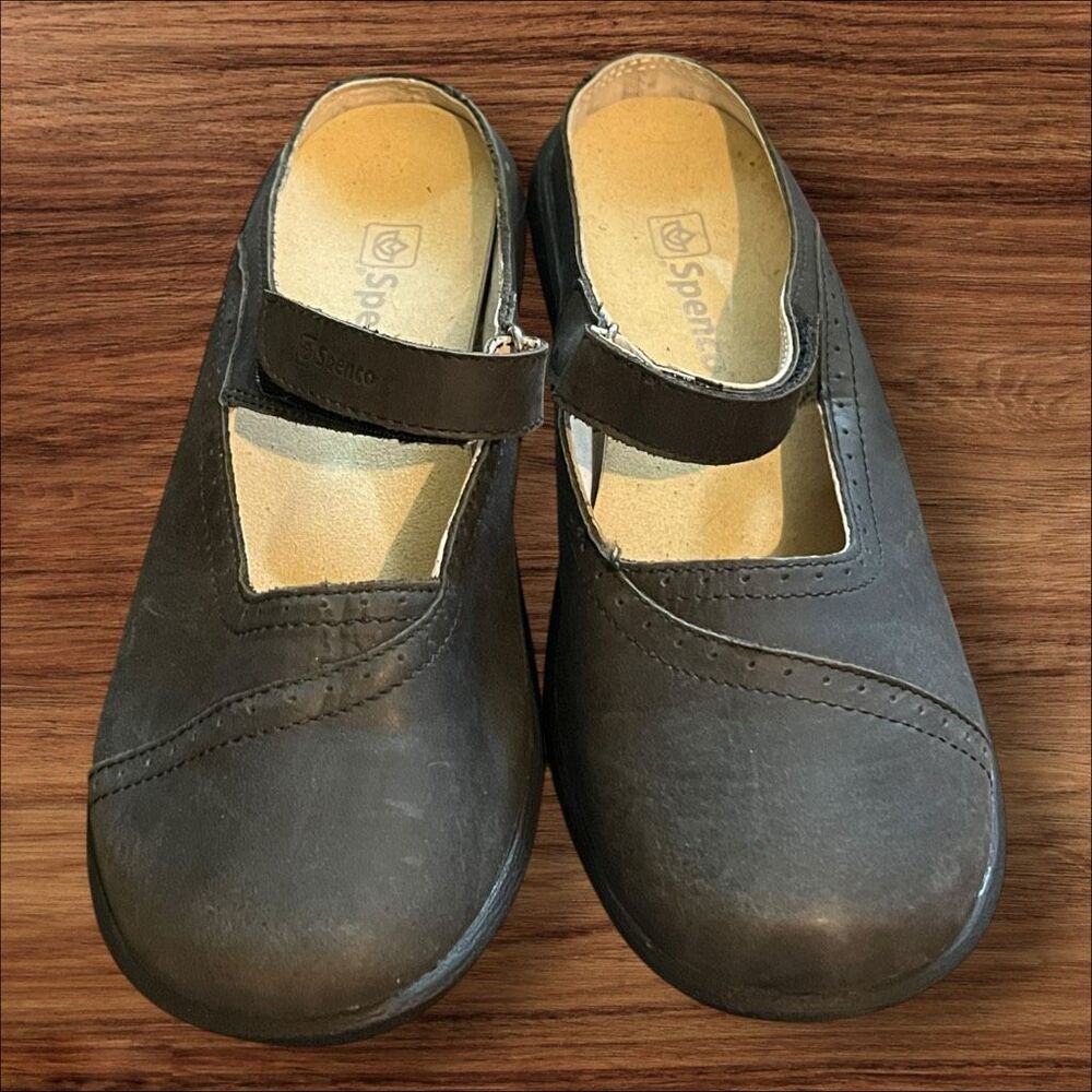 Spenco Black Leather Mary Jane Comfort Walking Shoes Women’s 9